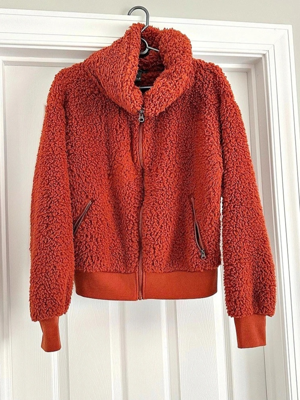 Eddie Bauer Teddy Fleece Jacket in Burned Orange